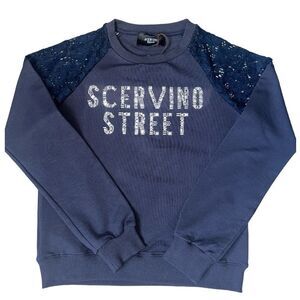 SCERVINO STREET Fall Winter Blue Sweater Crystal Name Brand Size S.